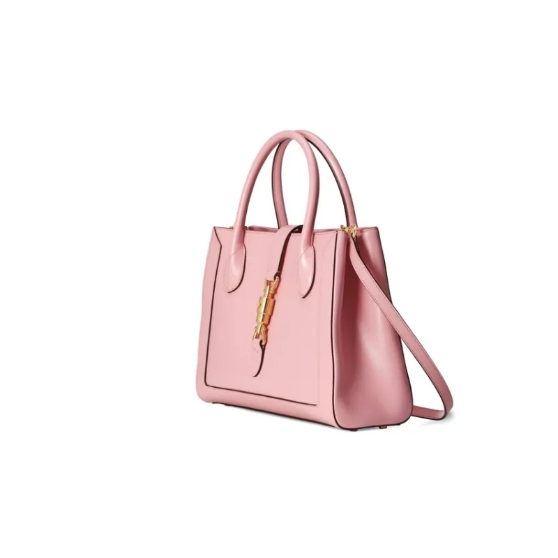 GUCCI Jackie 1961 Leather Tote Handbags Shoulder Bags Medium Size Unisex Light Pink-1