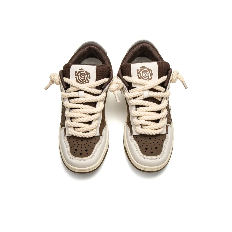 Youthloser Low Top Skateboard Shoes Unisex Beige Brown-3