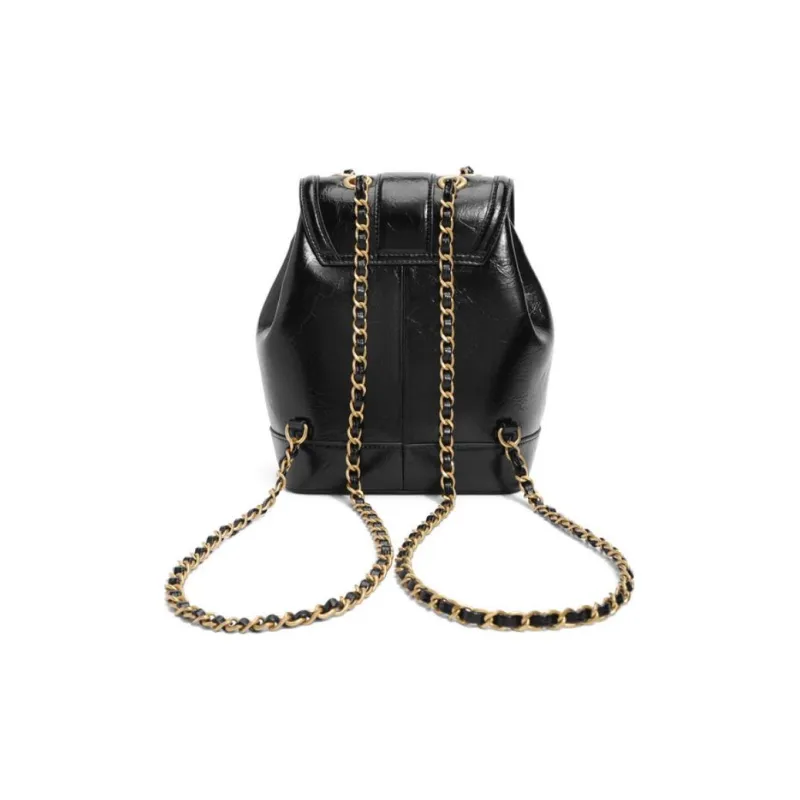 BELLE Artificial Leather Backpack Women's Black/Silver-2