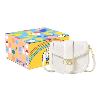 Miffy PU Saddle Bag, Shoulder Bag, Crossbody Bag Regular Women's Ecru/Pink