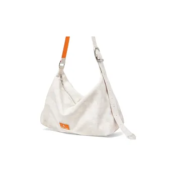 LIVEBOX EN DIRECT PU Crossbody Bag Shoulder Bag Large Size Women's White Gray With Orange