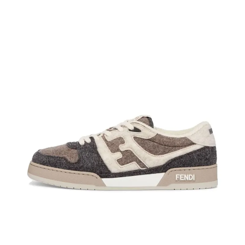 FENDI Cushioning Wear Resistant Low Top Skateboard Shoes Men's Brown-0