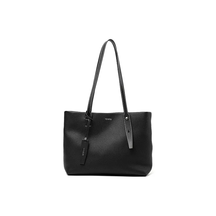 YOCAMU Top Grain Grained Cow Leather Shoulder Bag Large Size Women's Warm Brown Truffle Black Forest Gray Morning White-6