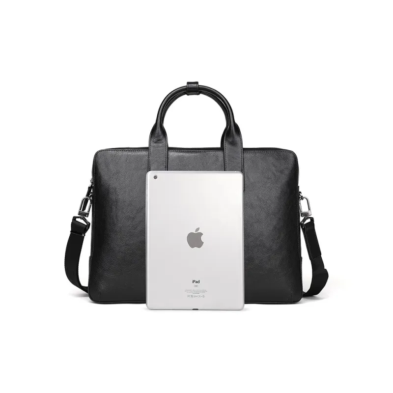 ELLE HOMME Cow Leather Crossbody Bag Regular Unisex Solid Color-2