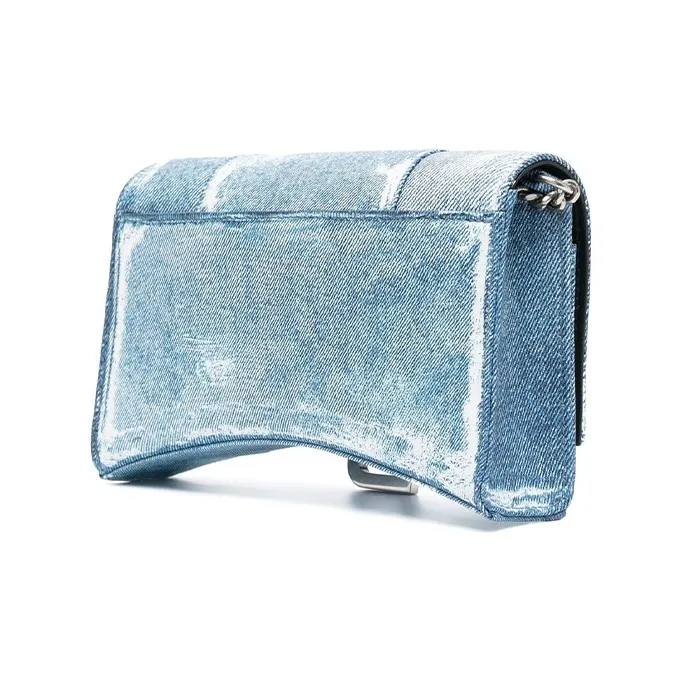 Balenciaga Hourglass Denim Lambskin Hourglass Bag Shoulder Bag Crossbody Bag Wallet Regular Women's Blue-1