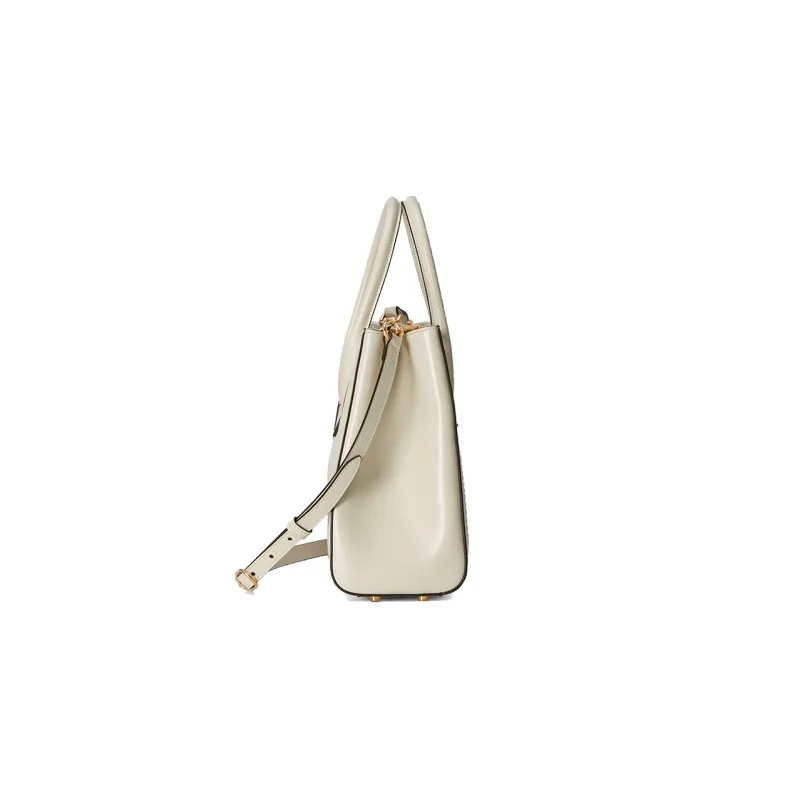 GUCCI Jackie 1961 Leather Tote Handbags Shoulder Bags Medium Size Unisex White-3