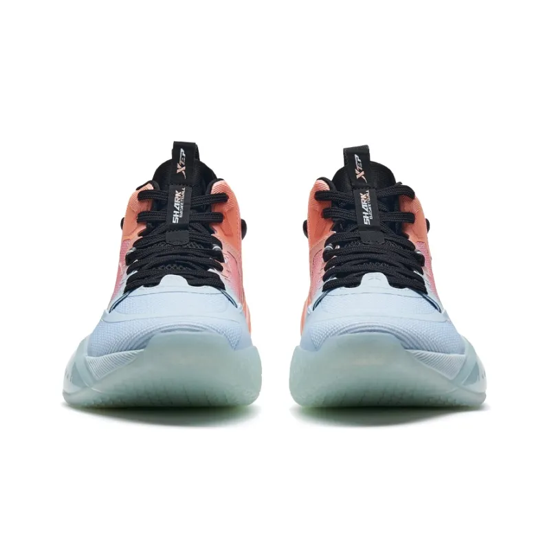 XTEP Flying Shark 2nd Generation High Top Basketball Shoes Men's Peach Pink/Misty Blue-3