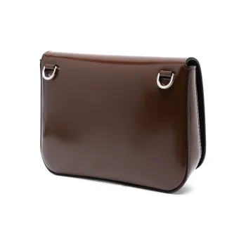 PRADA Leather Shoulder Bag Crossbody Bag Mini Men's Coffee