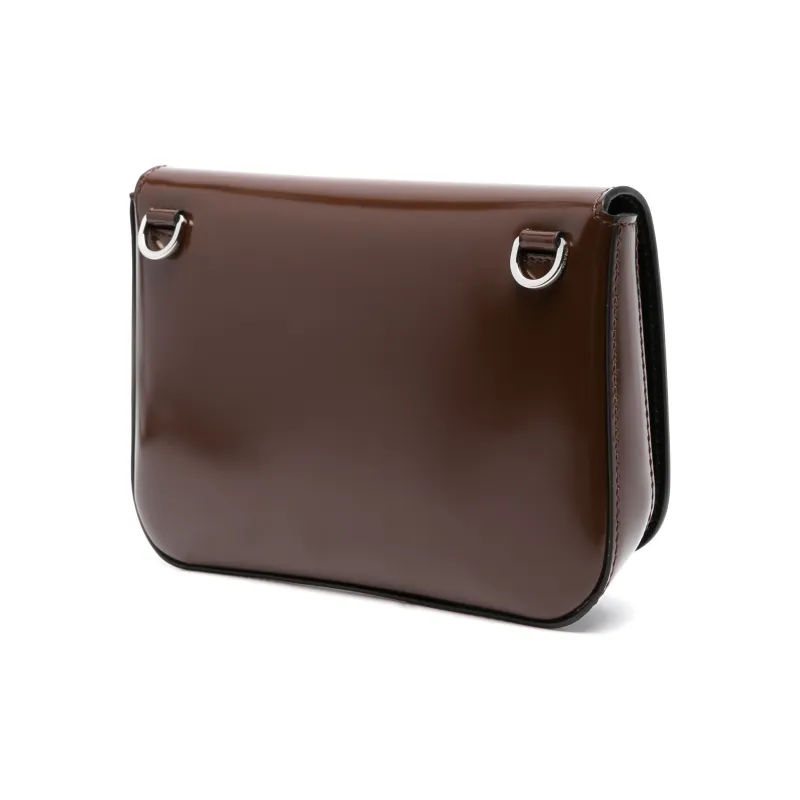 PRADA Leather Shoulder Bag Crossbody Bag Mini Men's Coffee-0