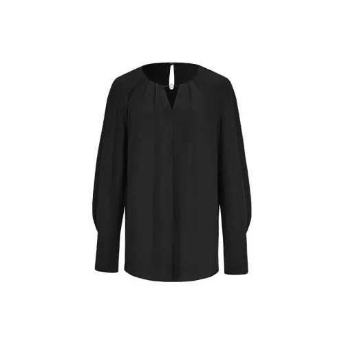 MARVALAS Chiffon Shirts Women's Black