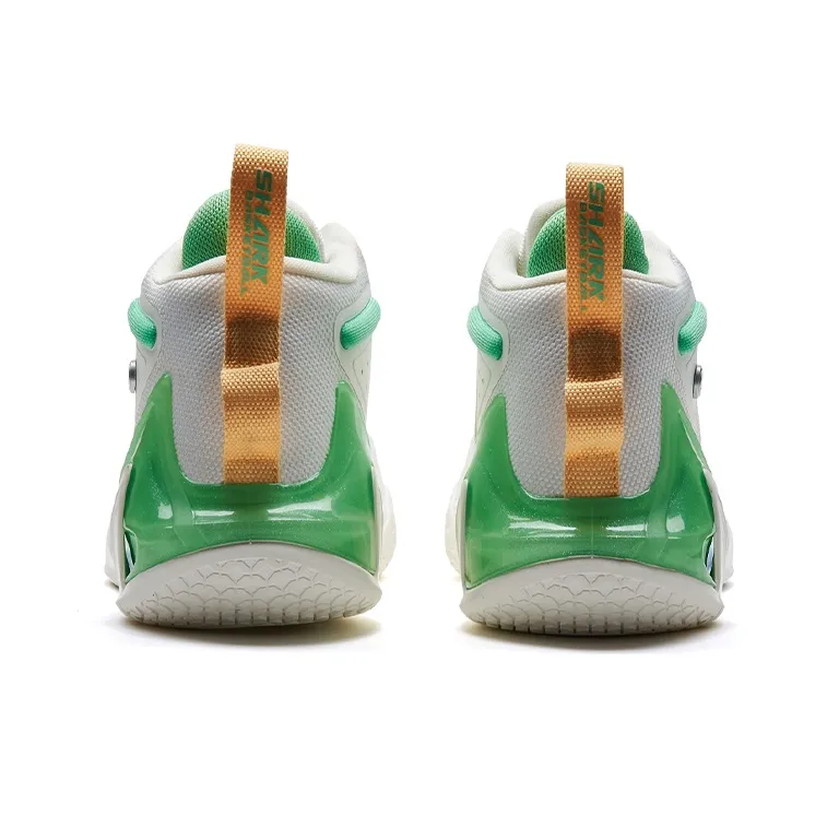 XTEP Flying Shark 2nd Generation High-Top Basketball Shoes Men's Sail White Like Pink Green-4