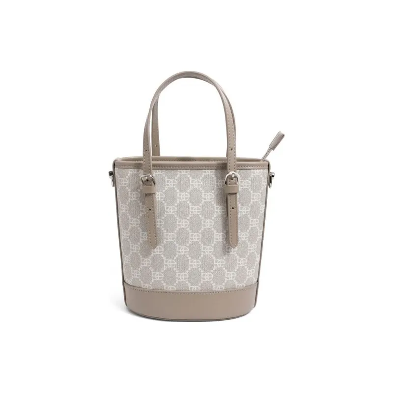 BELLE Artificial Leather Bucket Bag, Handbag, Crossbody Bag Medium Size Women's Umber, Beige, Coffee, Light Beige-20