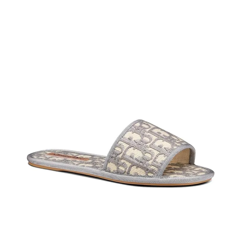 DIOR Chez Moi Slide Slippers Women's Gray-1
