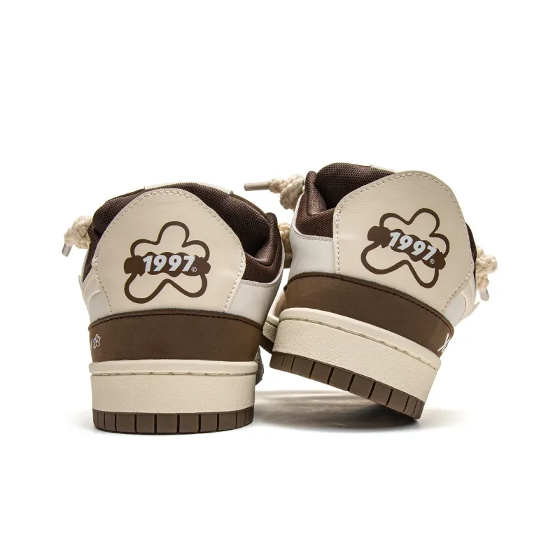 Youthloser Low Top Skateboard Shoes Unisex Beige Brown-4