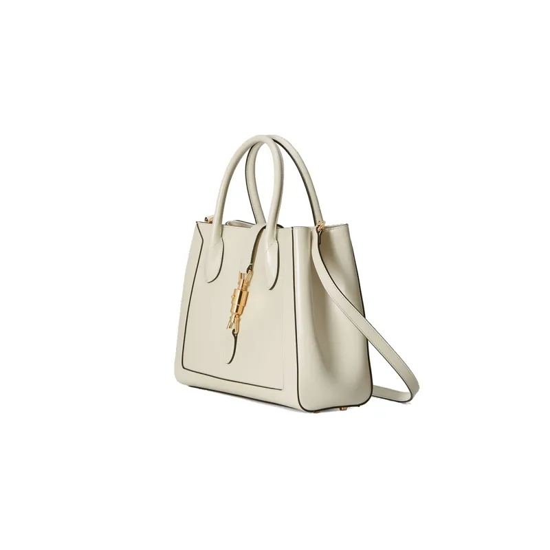 GUCCI Jackie 1961 Leather Tote Handbags Shoulder Bags Medium Size Unisex White-1