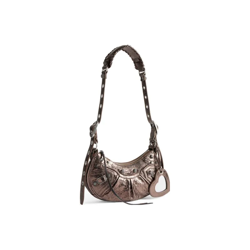 Balenciaga Women's Le Cagole XS Lambskin Shoulder Bag Brown-1