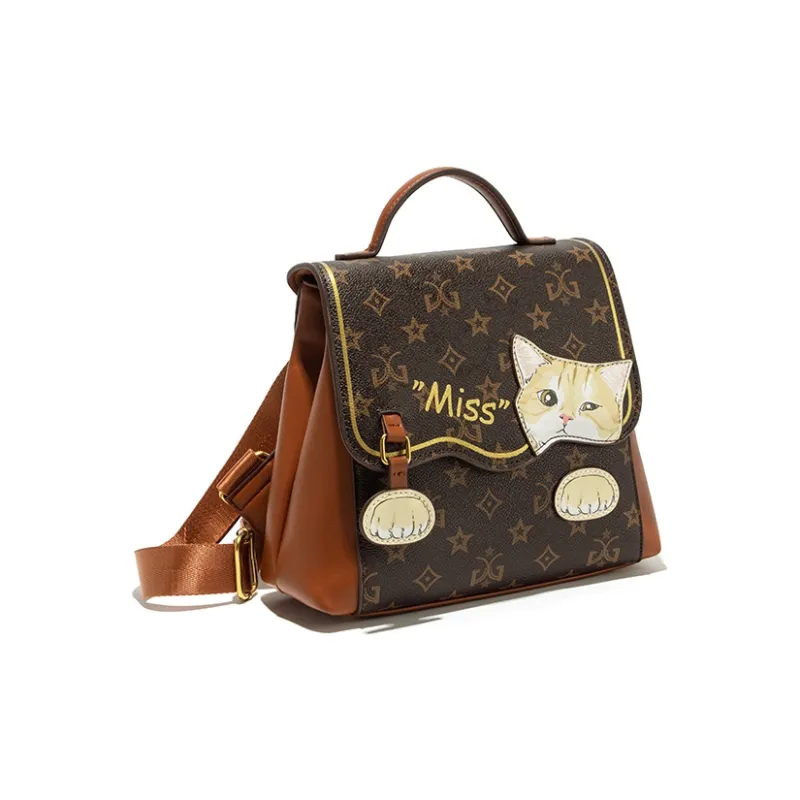 MISS GAIL Artificial Leather Carry Backpack Medium Size Women's Multicolor-2