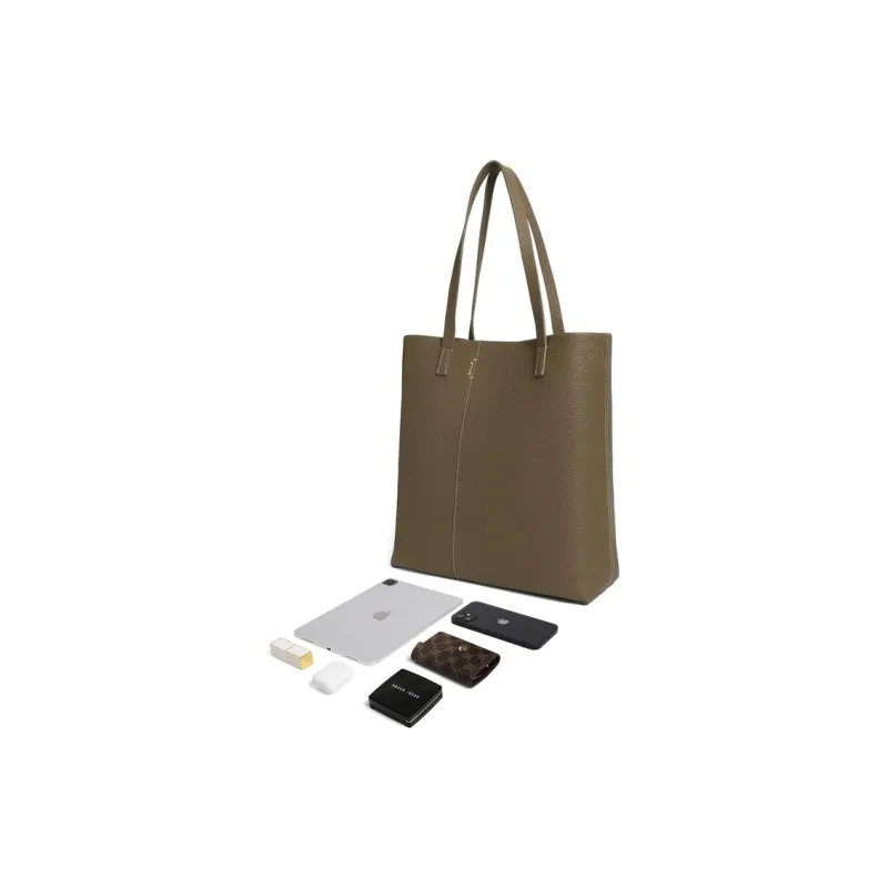 BELLE Grain Cow Leather Twining Bag 12 Pack, Tote Bag, Shopping Bag, Handbag, Shoulder Bag Women's Brown/Gray/Green-9