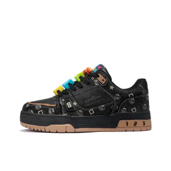 SESAME STREET Skateboard Shoes Unisex Low Top Black & White/Denim Blue/Beige Apricot/Black