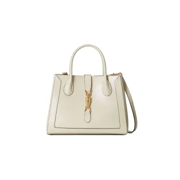 GUCCI Jackie 1961 Leather Tote Handbags Shoulder Bags Medium Size Unisex White