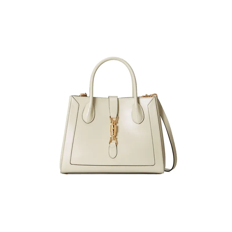 GUCCI Jackie 1961 Leather Tote Handbags Shoulder Bags Medium Size Unisex White-0