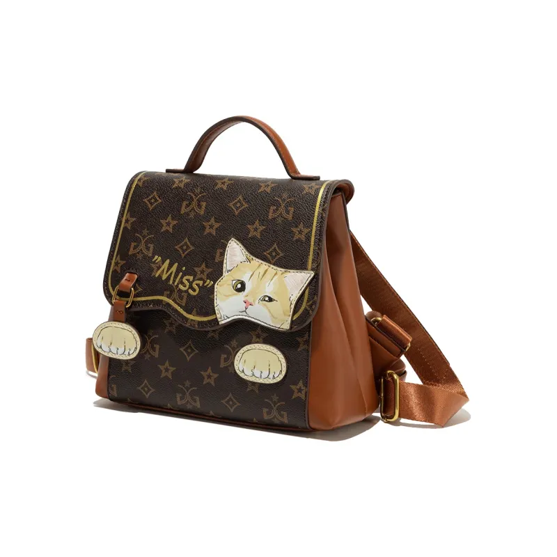 MISS GAIL Artificial Leather Carry Backpack Medium Size Women's Multicolor-1