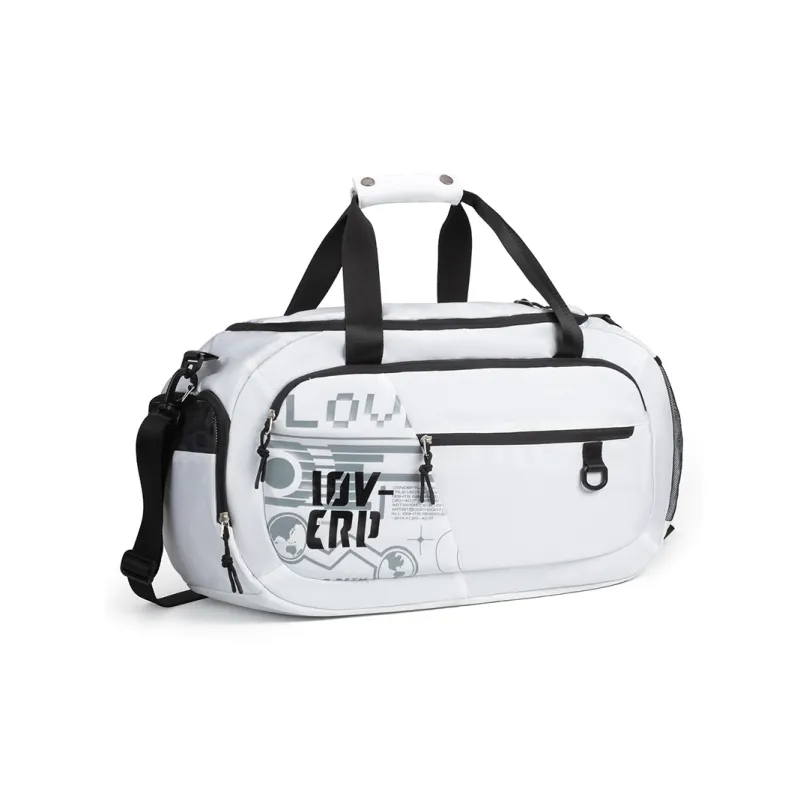 LOVERPUSS Polyester Basketball Bag Handbag Shoulder Bag Crossbody Bag Gym Bag Unisex White Black-2