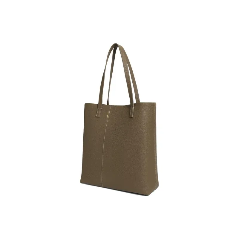 BELLE Grain Cow Leather Twining Bag 12 Pack, Tote Bag, Shopping Bag, Handbag, Shoulder Bag Women's Brown/Gray/Green-7