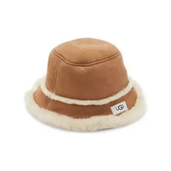 UGG Leather Bucket Hats Unisex Khaki