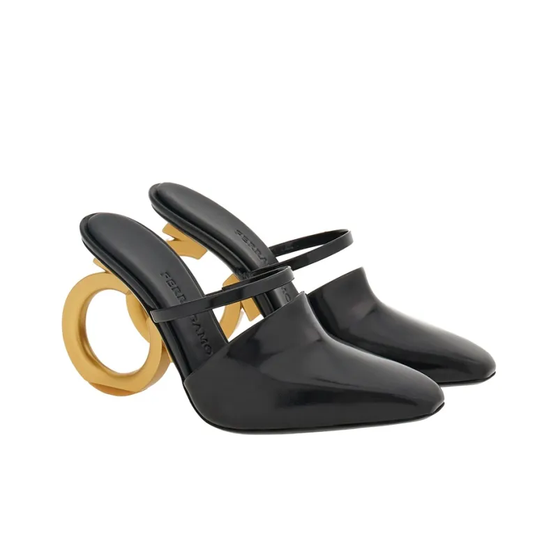FERRAGAMO Elina 70mm Sculpted-heel Leather Mules-2
