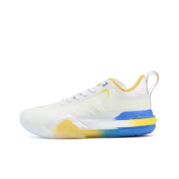 PEAK Wiggins AW1 Taichi Low Top Performance Basketball Shoes Men's All White Colorful Blue Home Color