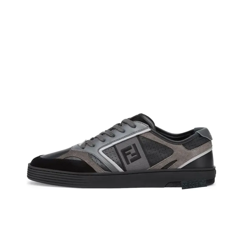 FENDI FF-embroidered Lace-up Sneakers-0