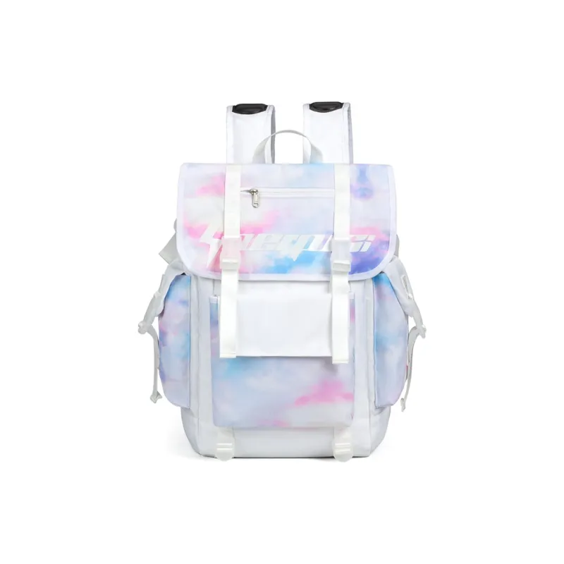 LOVERPUSS Polyester Backpack Unisex Dazzling Color White-0