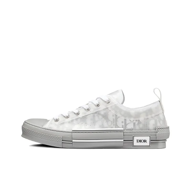 DIOR B23 Anti Slip And Wear Resistant Lightweight Low Top Canvas Shoes Men's Gray-0