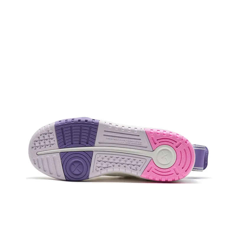 Disney X XTEP Donald Duck Series Skateboard Shoes Women's Low Top Sail White/Soft Purple-5