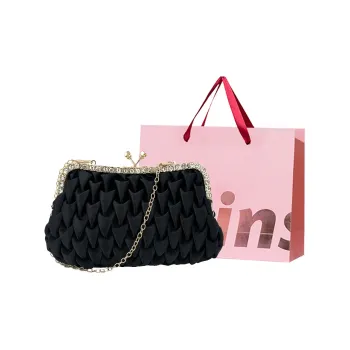 WHEELY BABY+ Silk Satin Crossbody Bag Clutch Regular Women's Black