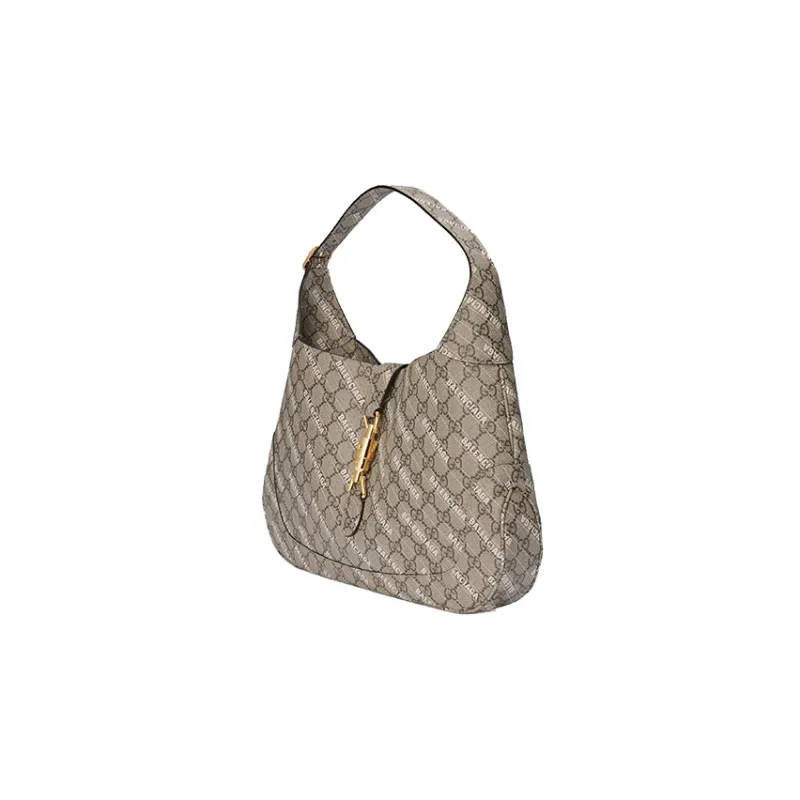 GUCCI Jackie 1961 Leather Crescent Shoulder Bag Shoulder Bag Women's Brown-1