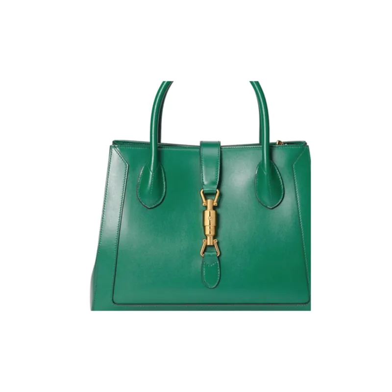 GUCCI Jackie 1961 Leather Tote Handbags Shoulder Bags Medium Size Unisex Verdant Green-7