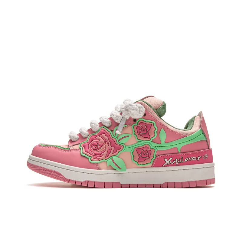 Youthloser Low Top Skateboard Shoes Unisex Pink-0