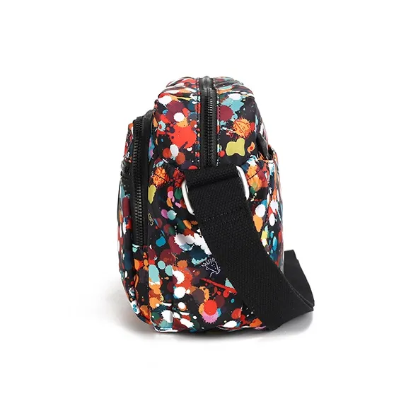 FIDO DIDO Fabric Crossbody Bag, Shoulder Bag Women's Ink Splatter Flower/Ink Splatter Black-11