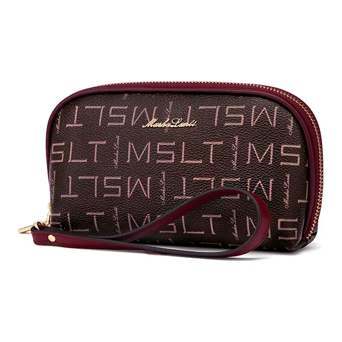 MashaLanti PVC And Microfiber Synthetic Leather Clutch Women's Burgundy-1