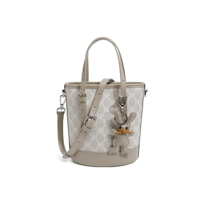 BELLE Artificial Leather Bucket Bag, Handbag, Crossbody Bag Medium Size Women's Umber, Beige, Coffee, Light Beige-18