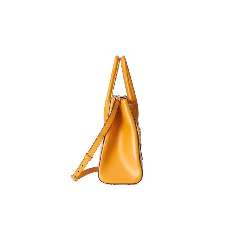 GUCCI Jackie 1961 Leather Tote Handbags Shoulder Bags Medium Size Unisex Yellow-2