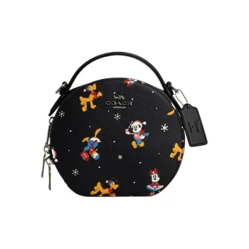 COACH Canteen 18 Collaboration Cow Leather Handbag Shoulder Bag Crossbody Bag Small Size Women's Black