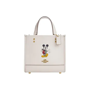 COACH Dempsey Leather Sheet Music Bag Tote Bag Shopping Bag Shoulder Bag Crossbody Bag Handbag Small Size Women's Ecru
