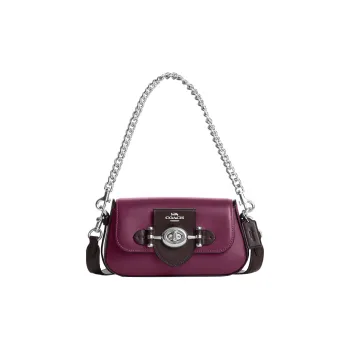 COACH Brie Calfskin Handbag, Shoulder Bag Women's Dark Berry