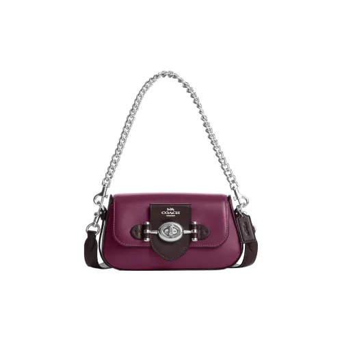 COACH Brie Calfskin Handbag, Shoulder Bag Women's Dark Berry