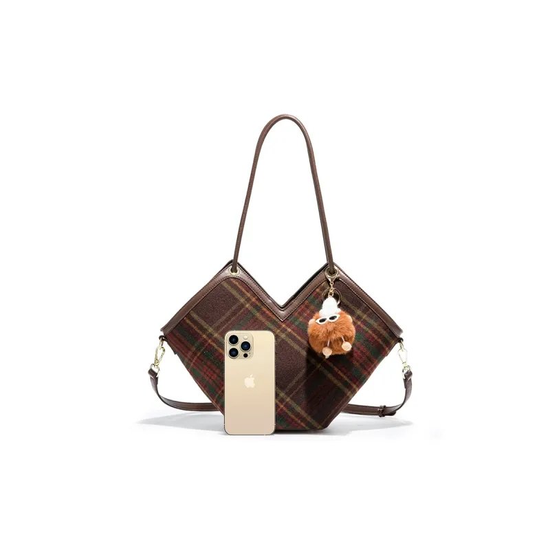 MACKJANICE Polyurethane Synthetic Leather Tote Shoulder Bag Women's Coffee-2