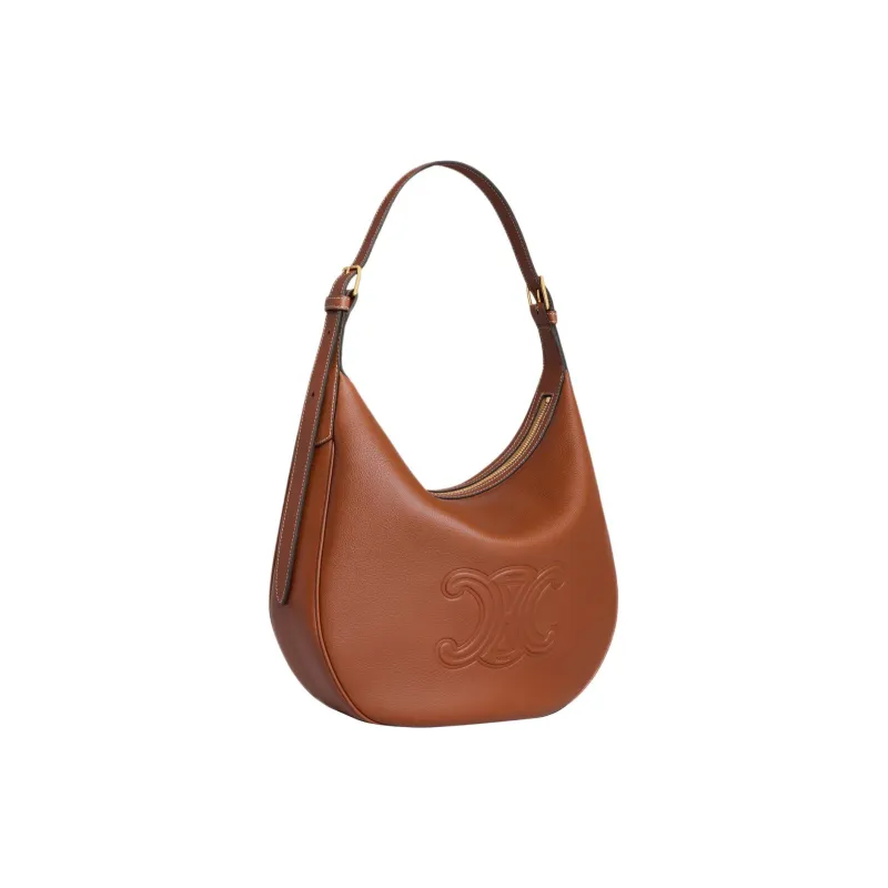 CELINE Soft Calfskin Handbag, Shoulder Bag Women's Brown-2
