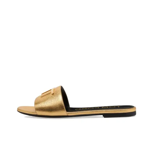 TOM FORD Slide Slippers Women's Gold